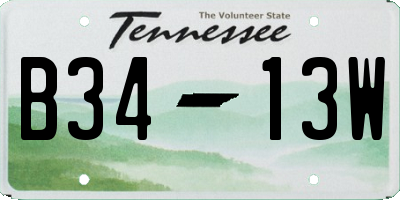TN license plate B3413W