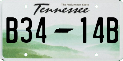 TN license plate B3414B