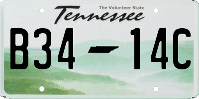 TN license plate B3414C