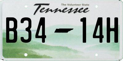 TN license plate B3414H