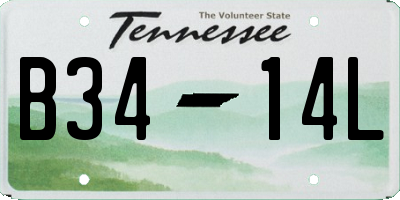TN license plate B3414L