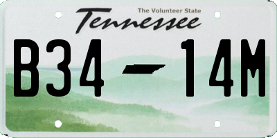 TN license plate B3414M