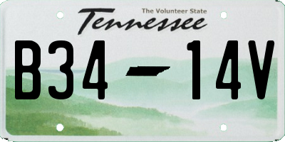TN license plate B3414V