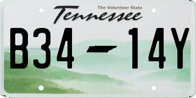 TN license plate B3414Y