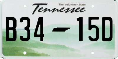 TN license plate B3415D