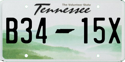 TN license plate B3415X