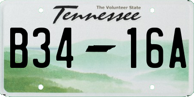 TN license plate B3416A