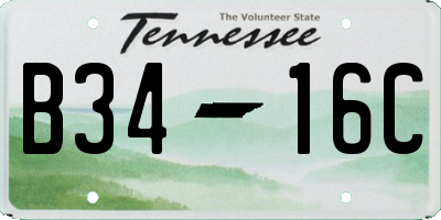 TN license plate B3416C