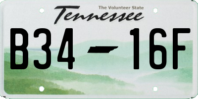 TN license plate B3416F