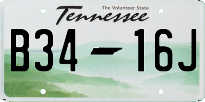 TN license plate B3416J
