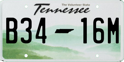 TN license plate B3416M