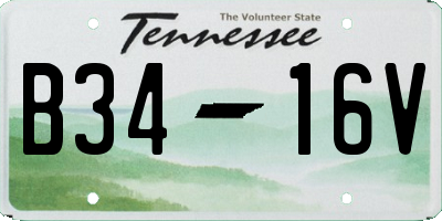 TN license plate B3416V