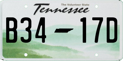 TN license plate B3417D