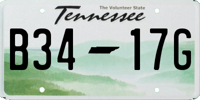 TN license plate B3417G