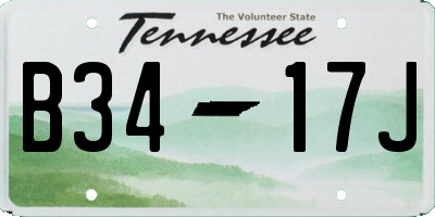 TN license plate B3417J