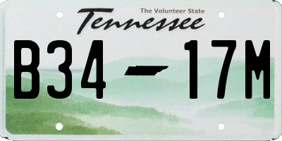 TN license plate B3417M