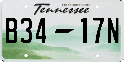 TN license plate B3417N