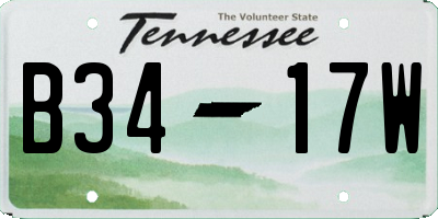 TN license plate B3417W