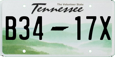 TN license plate B3417X