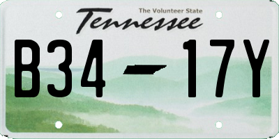 TN license plate B3417Y