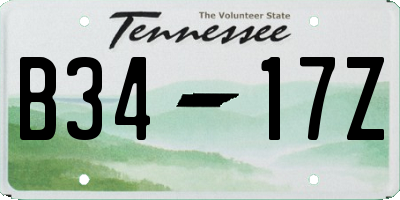 TN license plate B3417Z