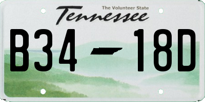 TN license plate B3418D