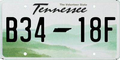 TN license plate B3418F