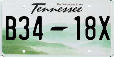 TN license plate B3418X