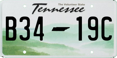 TN license plate B3419C