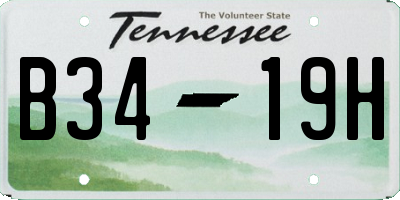 TN license plate B3419H