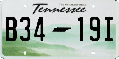 TN license plate B3419I