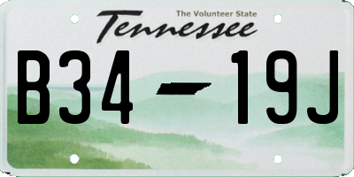 TN license plate B3419J