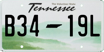 TN license plate B3419L