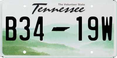 TN license plate B3419W