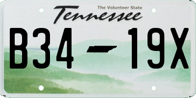 TN license plate B3419X