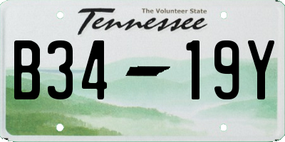 TN license plate B3419Y
