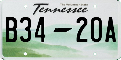 TN license plate B3420A
