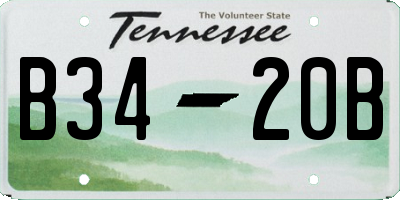 TN license plate B3420B