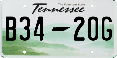 TN license plate B3420G