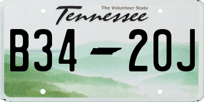 TN license plate B3420J