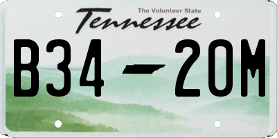 TN license plate B3420M