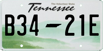 TN license plate B3421E
