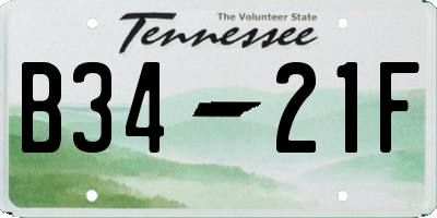 TN license plate B3421F