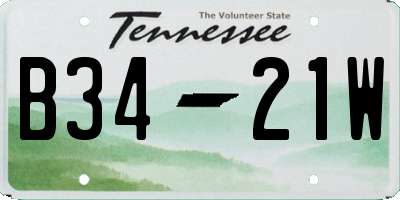 TN license plate B3421W