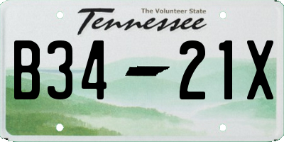 TN license plate B3421X