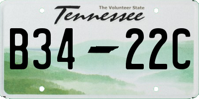 TN license plate B3422C