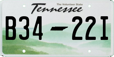 TN license plate B3422I