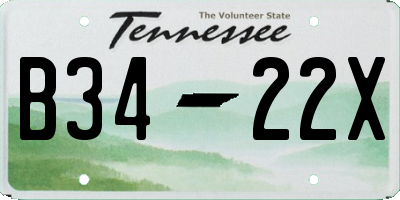 TN license plate B3422X