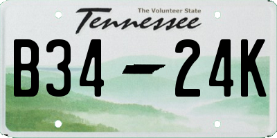 TN license plate B3424K