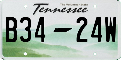 TN license plate B3424W
